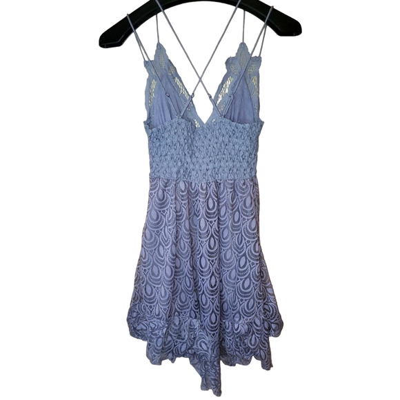 Free People Adella Burnout Dress - Extra Small XS Strappy Grey / Lilac Summer - Picture 4 of 8